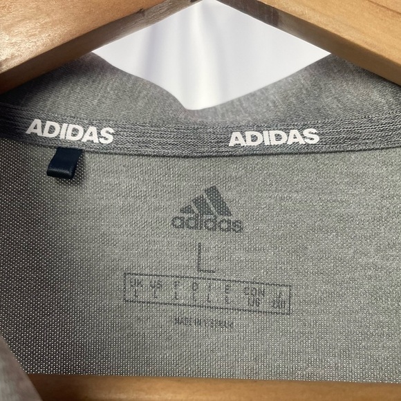Adidas Short Sleeve Polo‎ Shirt in Neon Green Grey Size Large - Picture 2 of 4